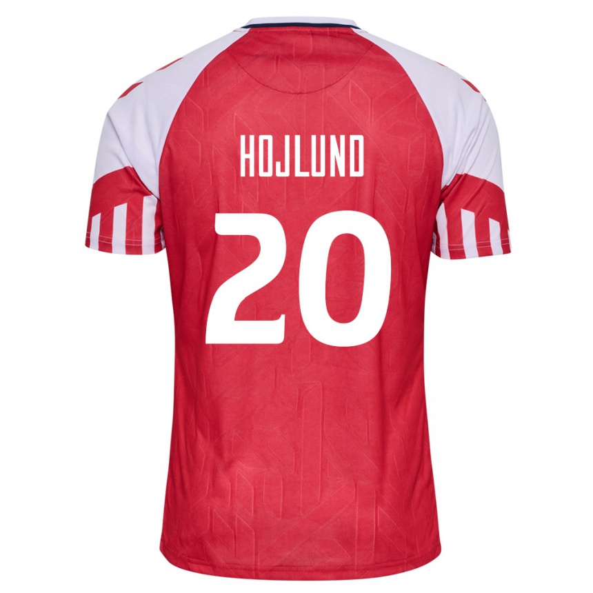 Herren Fußball Dänische Rasmus Hojlund #20 Rot Heimtrikot Trikot 24-26 T-Shirt Luxemburg