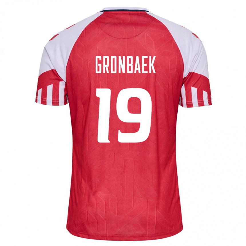 Herren Fußball Dänische Albert Gronbaek #19 Rot Heimtrikot Trikot 24-26 T-Shirt Luxemburg