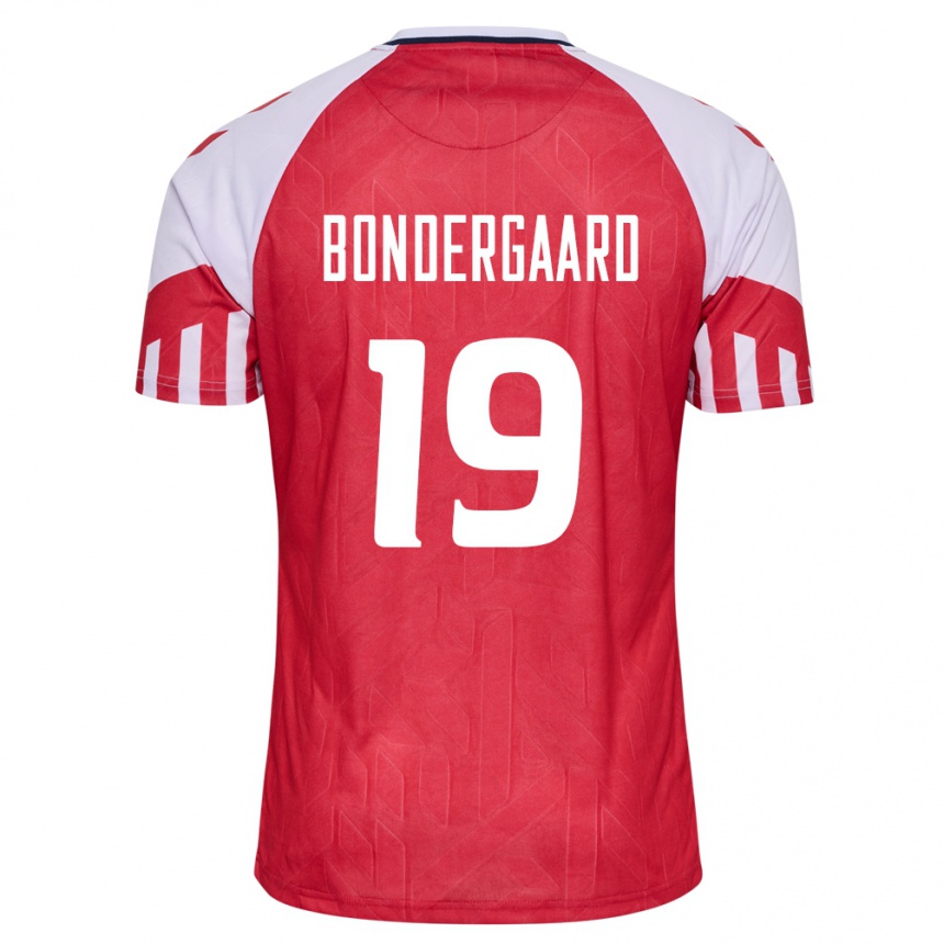 Herren Fußball Dänische Asbjorn Bondergaard #19 Rot Heimtrikot Trikot 24-26 T-Shirt Luxemburg