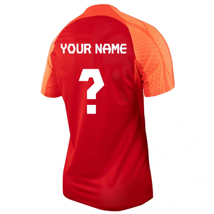 Herren Fußball Kanadische Ihren Namen #0 Orangefarben Heimtrikot Trikot 24-26 T-Shirt Luxemburg