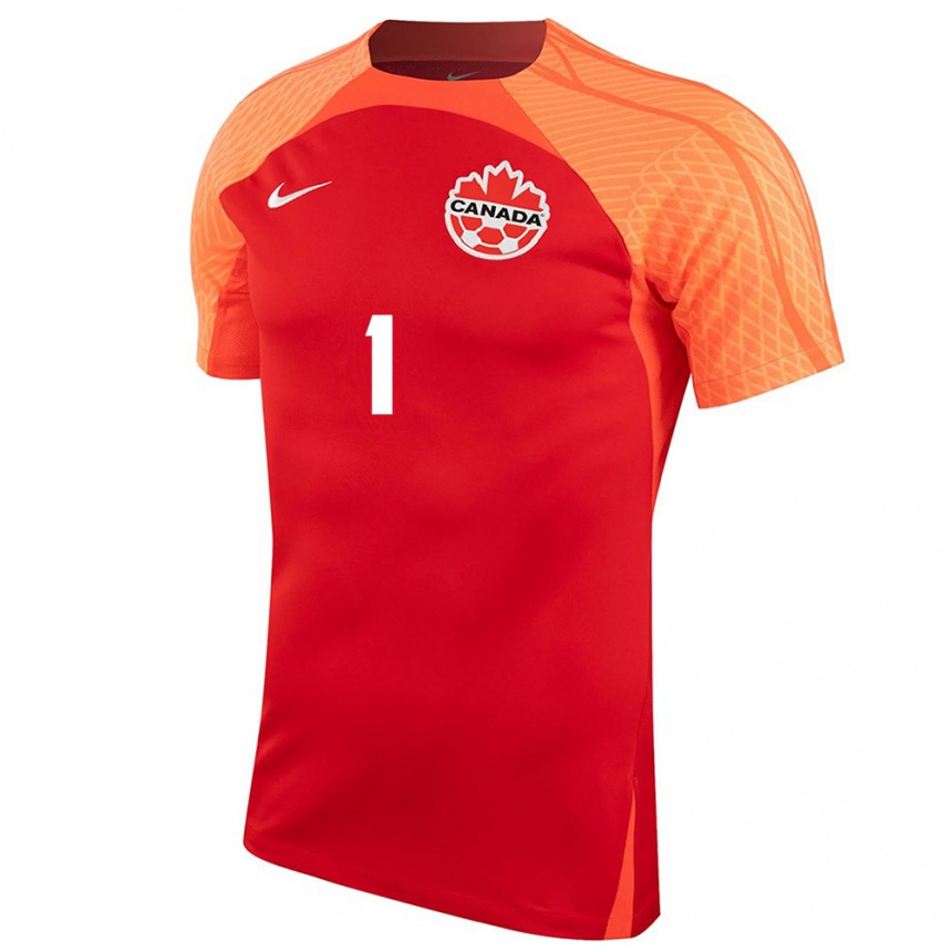 Herren Fußball Kanadische Anna Karpenko #1 Orangefarben Heimtrikot Trikot 24-26 T-Shirt Luxemburg
