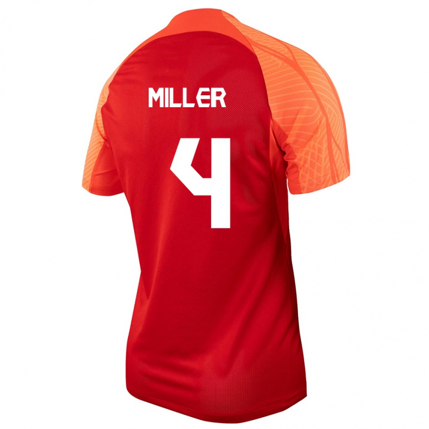 Herren Fußball Kanadische Kamal Miller #4 Orangefarben Heimtrikot Trikot 24-26 T-Shirt Luxemburg