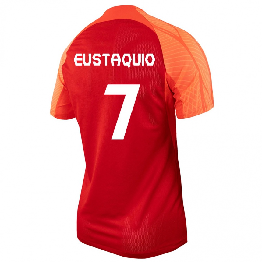 Herren Fußball Kanadische Stephen Eustaquio #7 Orangefarben Heimtrikot Trikot 24-26 T-Shirt Luxemburg