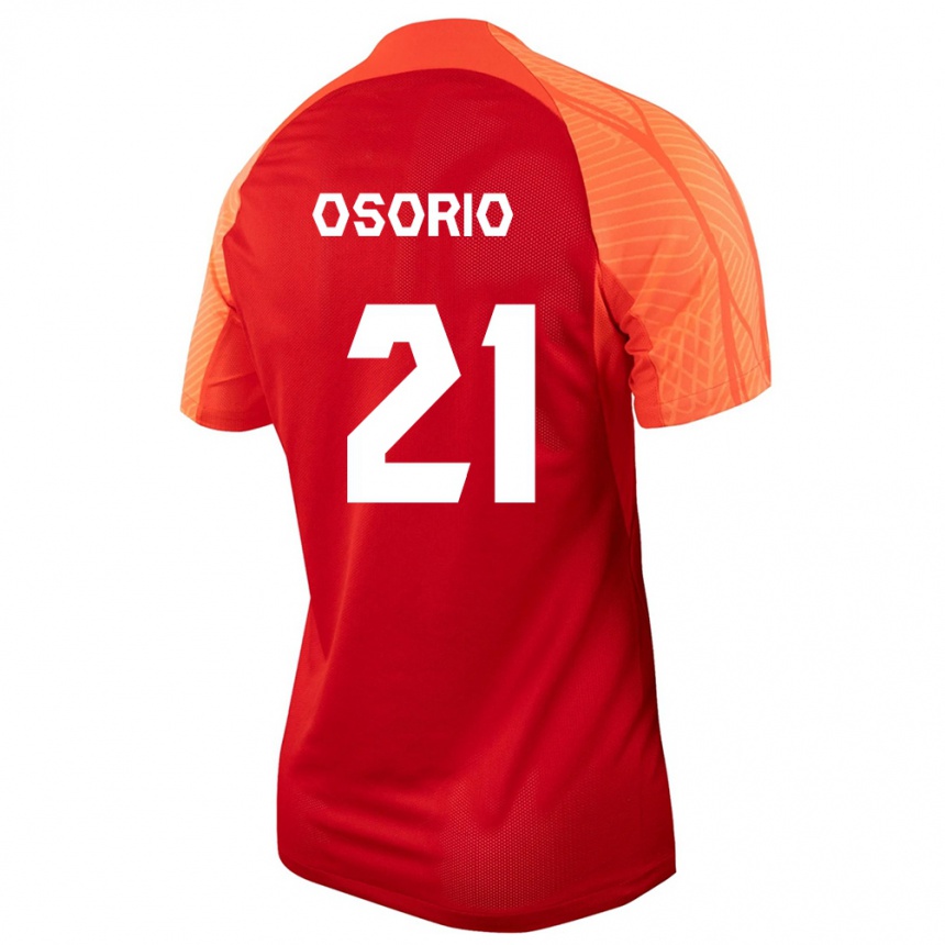 Herren Fußball Kanadische Jonathan Osorio #21 Orangefarben Heimtrikot Trikot 24-26 T-Shirt Luxemburg
