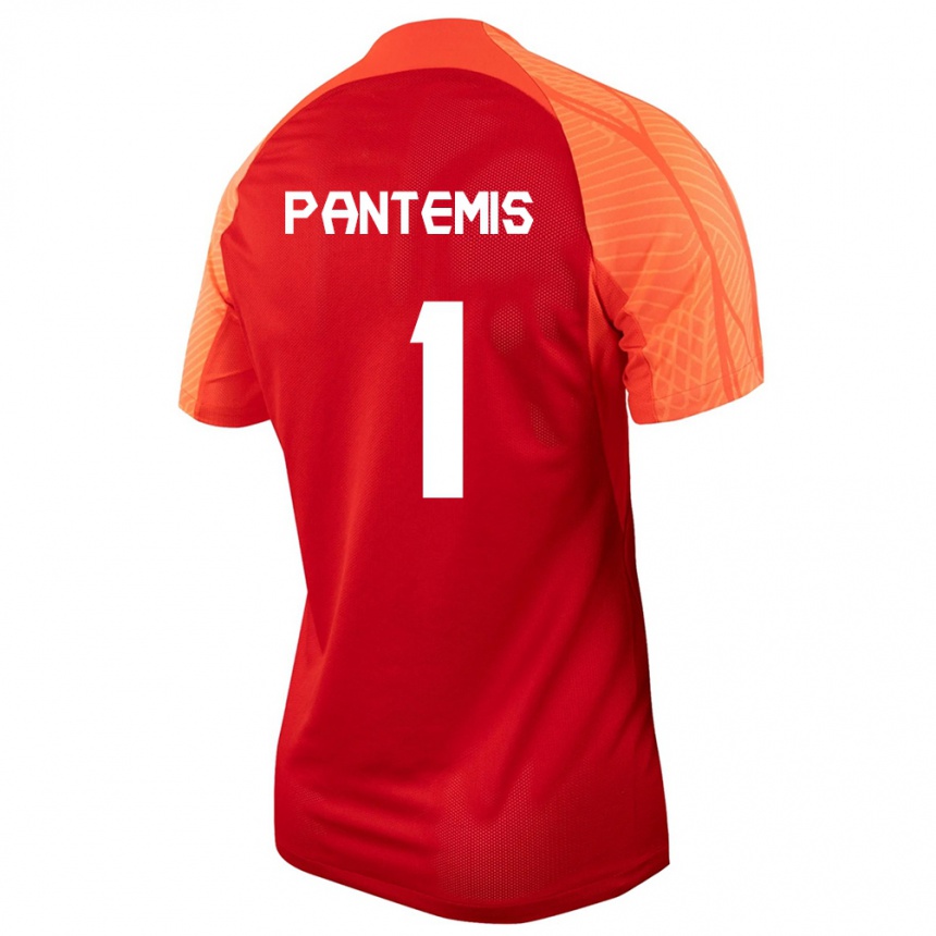 Herren Fußball Kanadische James Pantemis #1 Orangefarben Heimtrikot Trikot 24-26 T-Shirt Luxemburg
