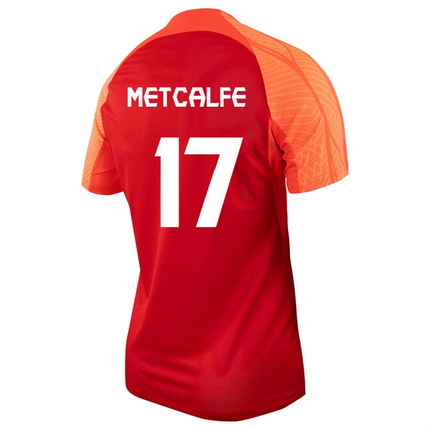 Herren Fußball Kanadische Patrick Metcalfe #17 Orangefarben Heimtrikot Trikot 24-26 T-Shirt Luxemburg