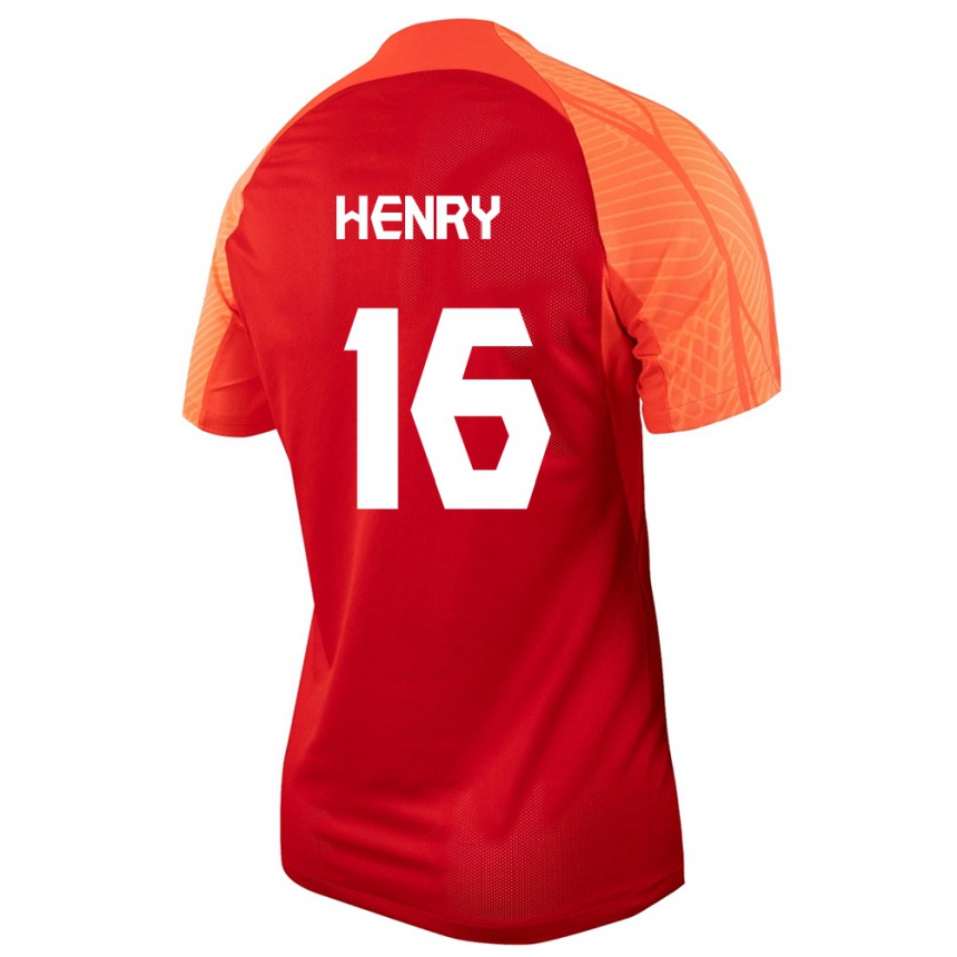 Herren Fußball Kanadische Mael Henry #16 Orangefarben Heimtrikot Trikot 24-26 T-Shirt Luxemburg