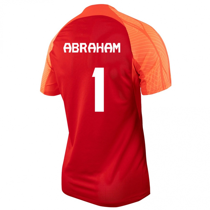 Herren Fußball Kanadische Nathaniel Abraham #1 Orangefarben Heimtrikot Trikot 24-26 T-Shirt Luxemburg