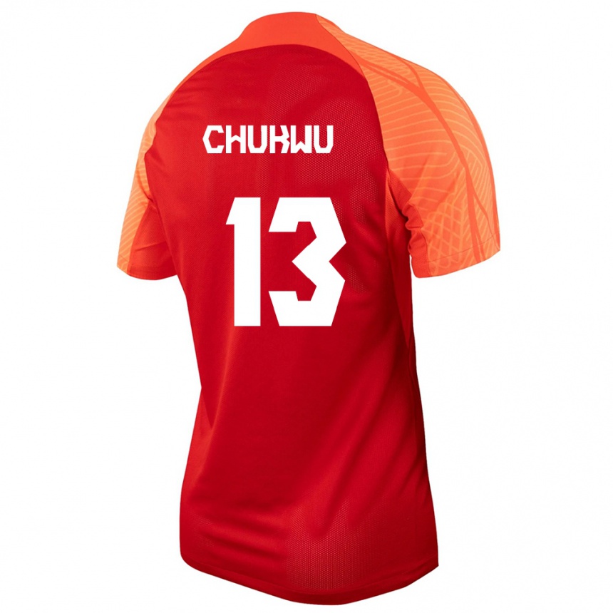 Herren Fußball Kanadische Richard Chukwu #13 Orangefarben Heimtrikot Trikot 24-26 T-Shirt Luxemburg