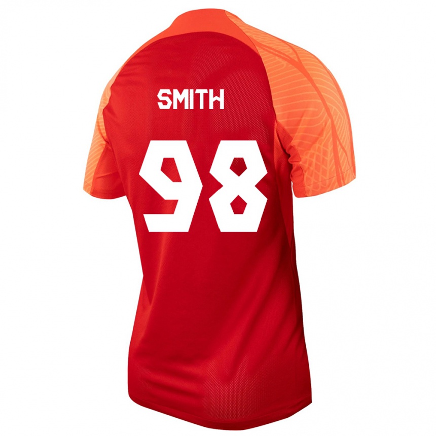 Herren Fußball Kanadische Olivia Smith #98 Orangefarben Heimtrikot Trikot 24-26 T-Shirt Luxemburg