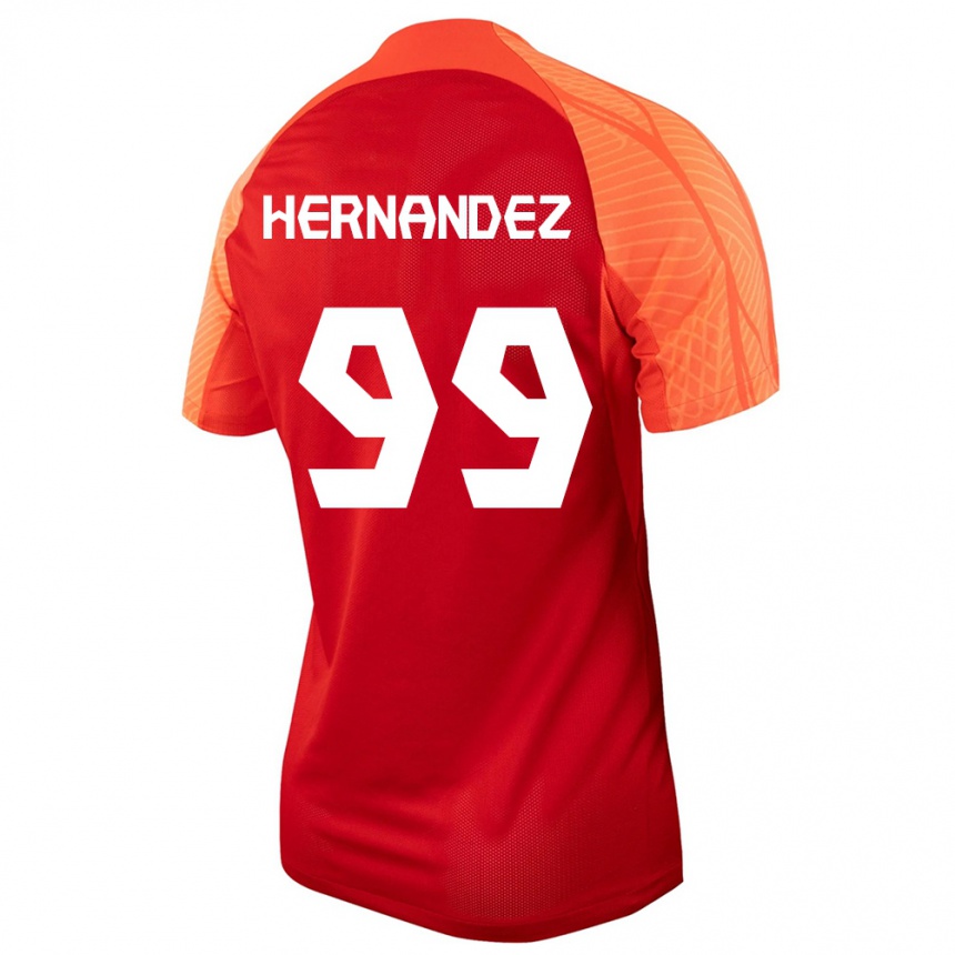 Herren Fußball Kanadische Jeneva Hernandez Gray #99 Orangefarben Heimtrikot Trikot 24-26 T-Shirt Luxemburg