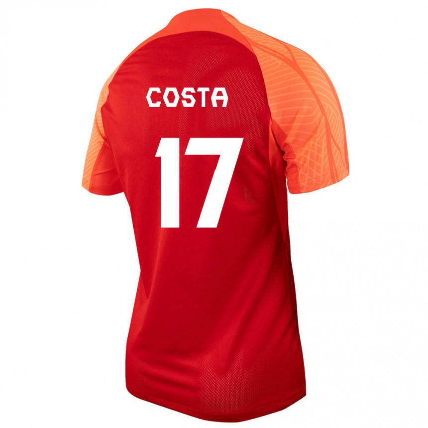 Herren Fußball Kanadische Jesse Costa #17 Orangefarben Heimtrikot Trikot 24-26 T-Shirt Luxemburg