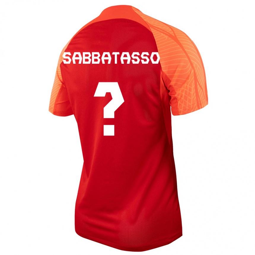 Herren Fußball Kanadische Jeronimo Sabbatasso #0 Orangefarben Heimtrikot Trikot 24-26 T-Shirt Luxemburg