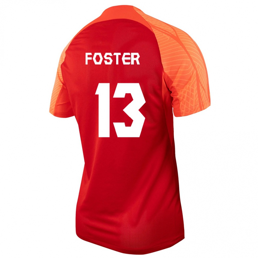 Herren Fußball Kanadische Rylee Foster #13 Orangefarben Heimtrikot Trikot 24-26 T-Shirt Luxemburg