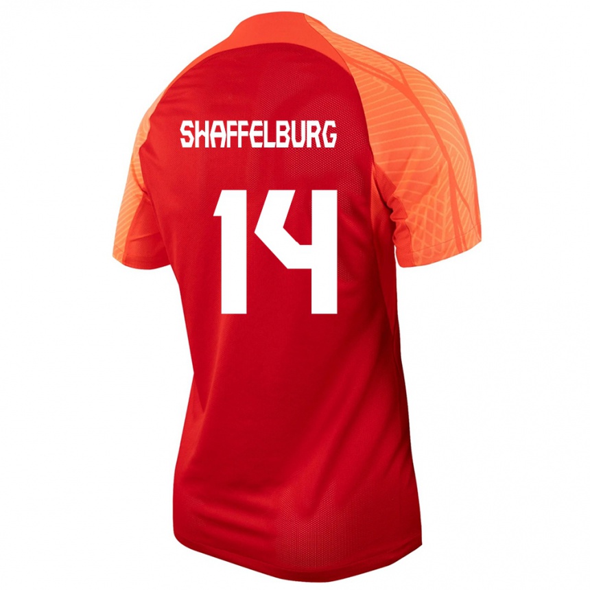 Herren Fußball Kanadische Jacob Shaffelburg #14 Orangefarben Heimtrikot Trikot 24-26 T-Shirt Luxemburg