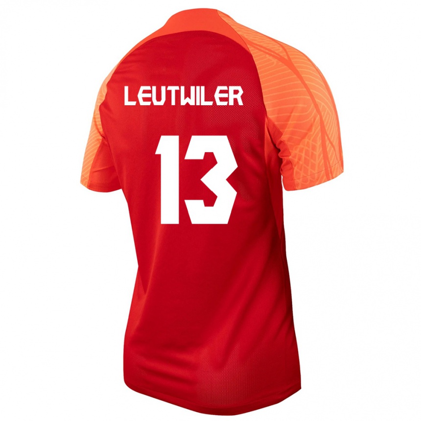 Herren Fußball Kanadische Jayson Leutwiler #13 Orangefarben Heimtrikot Trikot 24-26 T-Shirt Luxemburg
