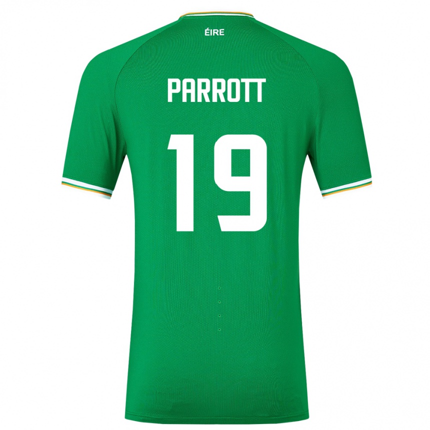 Herren Fußball Irische Troy Parrott #19 Grün Heimtrikot Trikot 24-26 T-Shirt Luxemburg