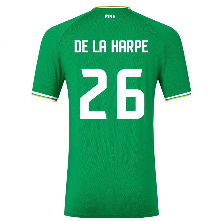 Herren Fußball Irische Deborah-Anne De La Harpe #26 Grün Heimtrikot Trikot 24-26 T-Shirt Luxemburg