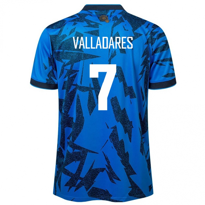 Herren Fußball El Salvador Jefferson Valladares #7 Blau Heimtrikot Trikot 24-26 T-Shirt Luxemburg