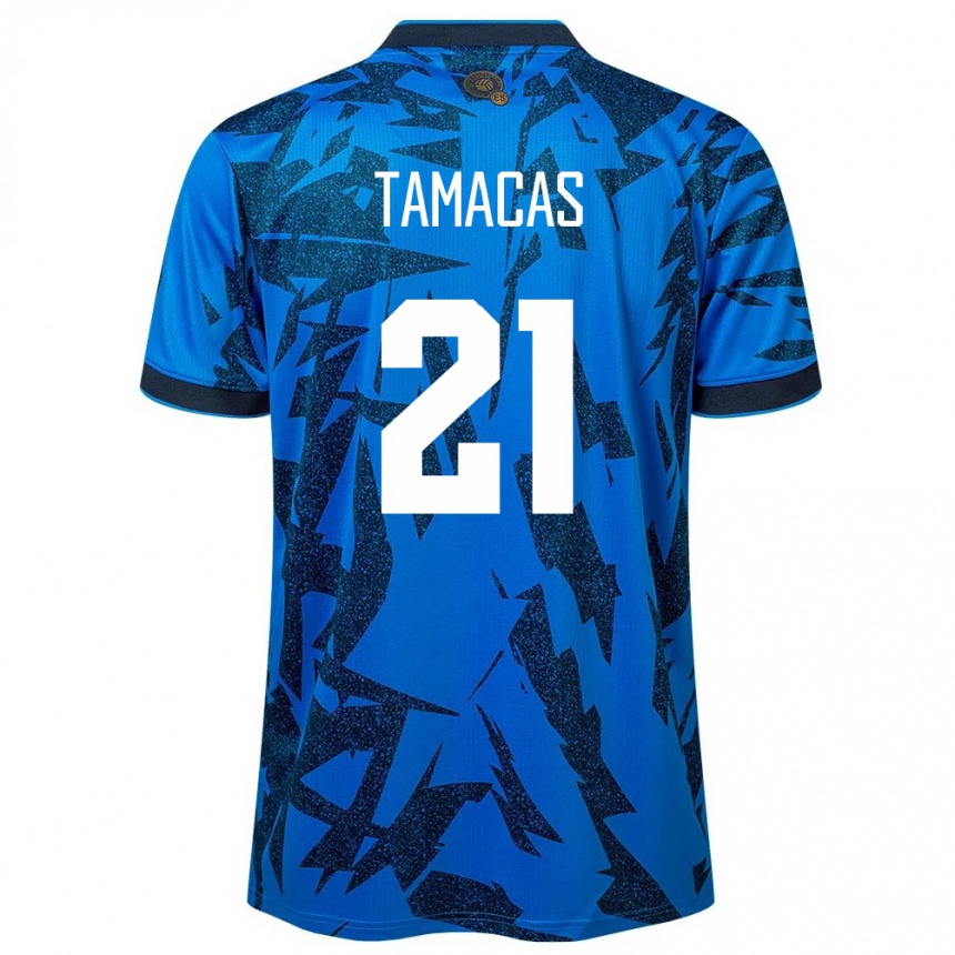 Herren Fußball El Salvador Bryan Tamacas #21 Blau Heimtrikot Trikot 24-26 T-Shirt Luxemburg
