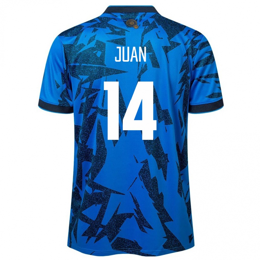 Herren Fußball El Salvador Juan Sánchez #14 Blau Heimtrikot Trikot 24-26 T-Shirt Luxemburg