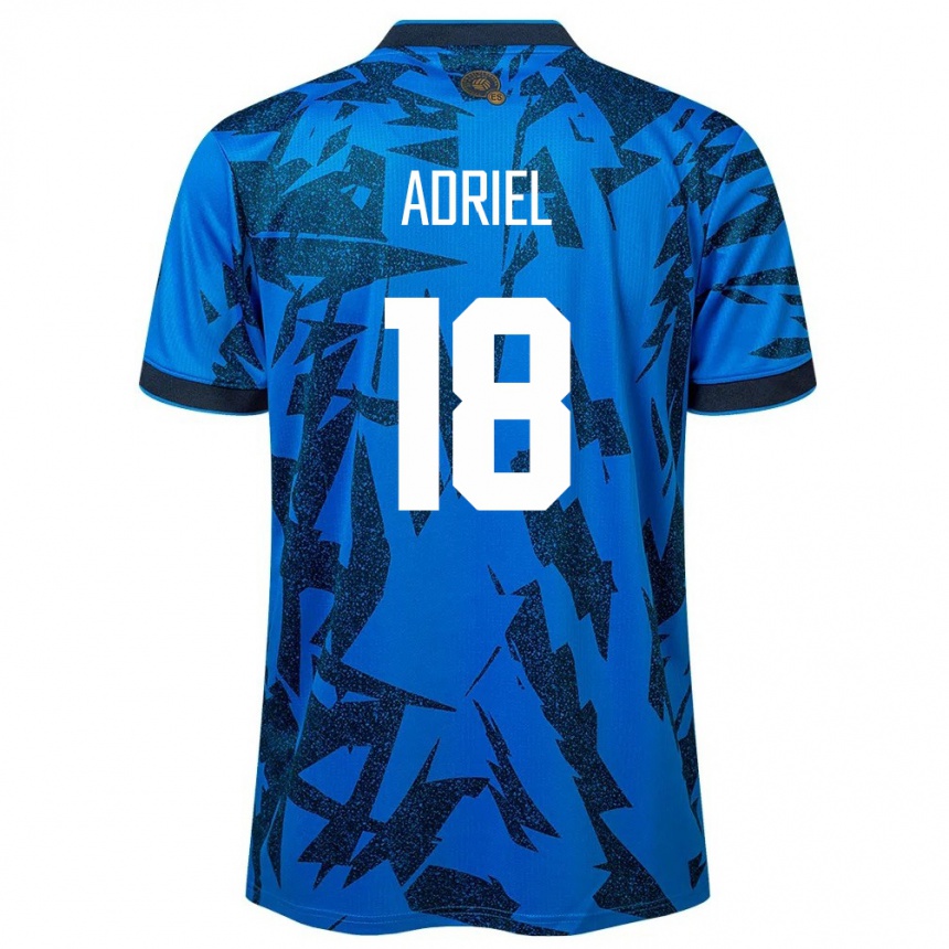 Herren Fußball El Salvador Adriel Martínez #18 Blau Heimtrikot Trikot 24-26 T-Shirt Luxemburg