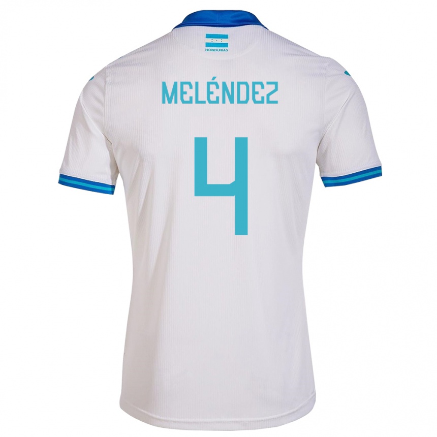 Herren Fußball Honduras Carlos Meléndez #4 Weiß Heimtrikot Trikot 24-26 T-Shirt Luxemburg