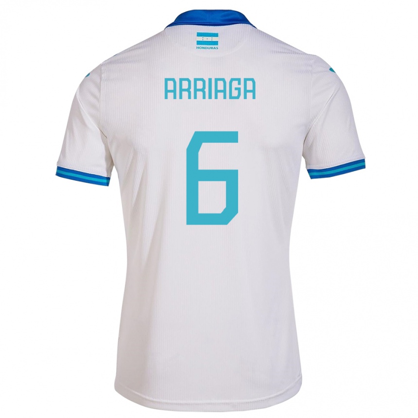 Herren Fußball Honduras Javier Arriaga #6 Weiß Heimtrikot Trikot 24-26 T-Shirt Luxemburg