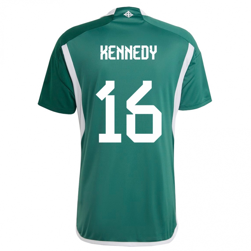 Herren Fußball Nordirland Matty Kennedy #16 Grün Heimtrikot Trikot 24-26 T-Shirt Luxemburg