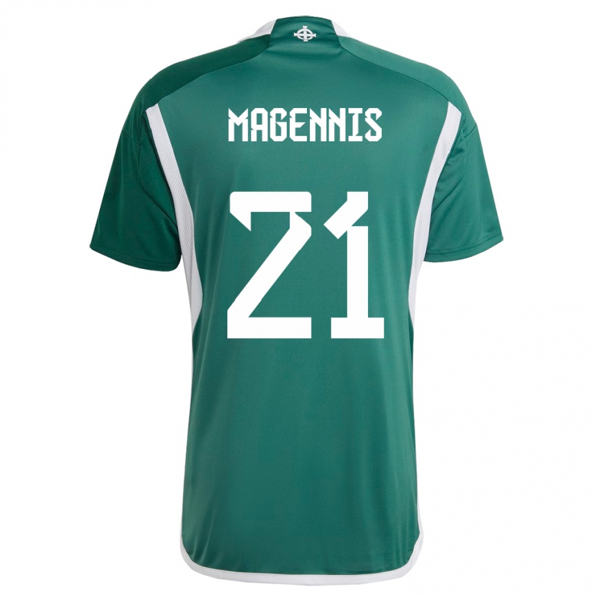 Herren Fußball Nordirland Josh Magennis #21 Grün Heimtrikot Trikot 24-26 T-Shirt Luxemburg