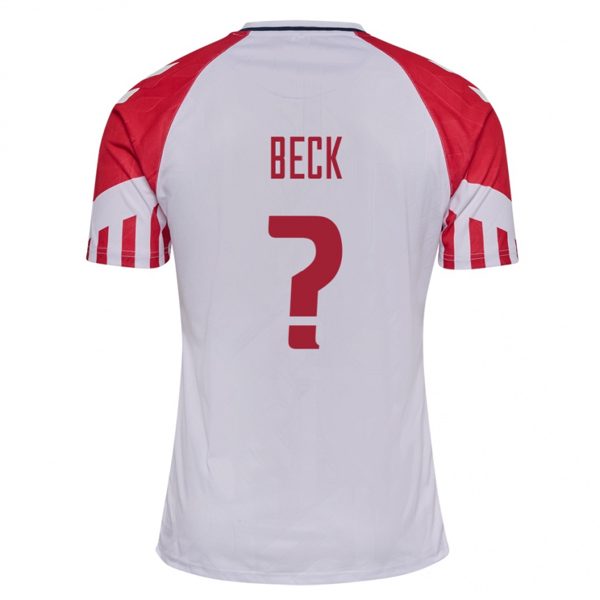 Herren Fußball Dänische Julius Beck #0 Weiß Auswärtstrikot Trikot 24-26 T-Shirt Luxemburg