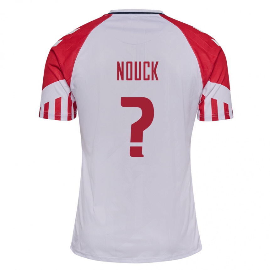 Herren Fußball Dänische Charly Nouck #0 Weiß Auswärtstrikot Trikot 24-26 T-Shirt Luxemburg