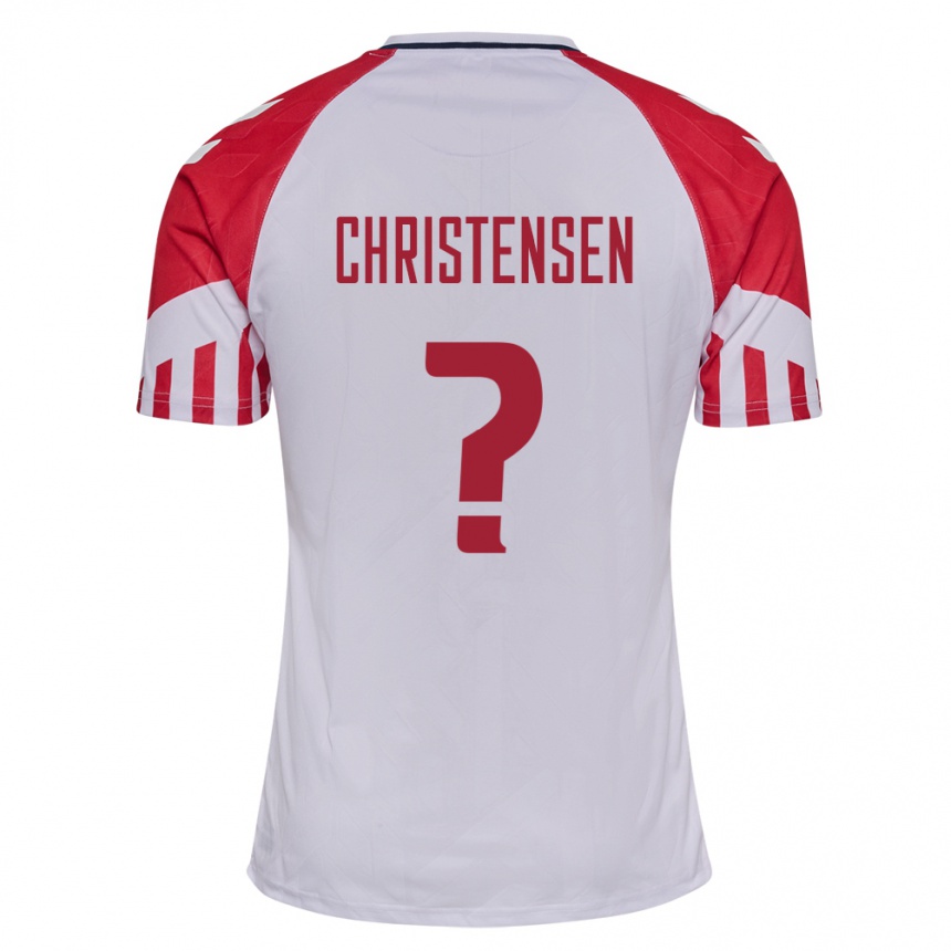 Herren Fußball Dänische Sebastian Christensen #0 Weiß Auswärtstrikot Trikot 24-26 T-Shirt Luxemburg
