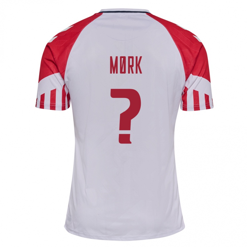 Herren Fußball Dänische Sebastian Mørk #0 Weiß Auswärtstrikot Trikot 24-26 T-Shirt Luxemburg