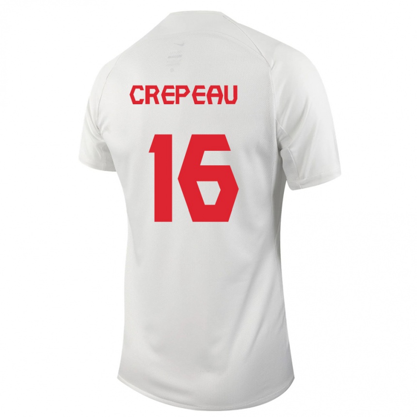 Herren Fußball Kanadische Maxime Crepeau #16 Weiß Auswärtstrikot Trikot 24-26 T-Shirt Luxemburg