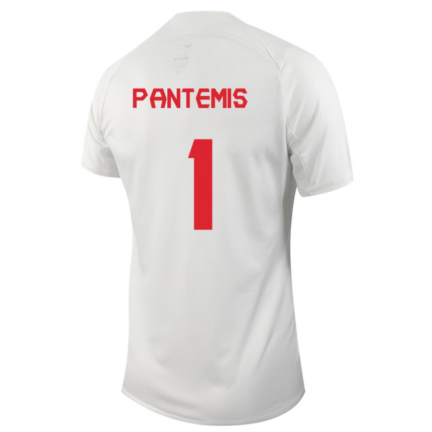 Herren Fußball Kanadische James Pantemis #1 Weiß Auswärtstrikot Trikot 24-26 T-Shirt Luxemburg