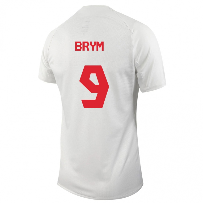 Herren Fußball Kanadische Charles Andreas Brym #9 Weiß Auswärtstrikot Trikot 24-26 T-Shirt Luxemburg
