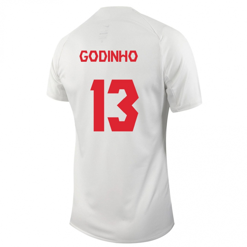 Herren Fußball Kanadische Marcus Godinho #13 Weiß Auswärtstrikot Trikot 24-26 T-Shirt Luxemburg