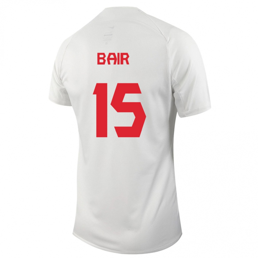 Herren Fußball Kanadische Theo Bair #15 Weiß Auswärtstrikot Trikot 24-26 T-Shirt Luxemburg