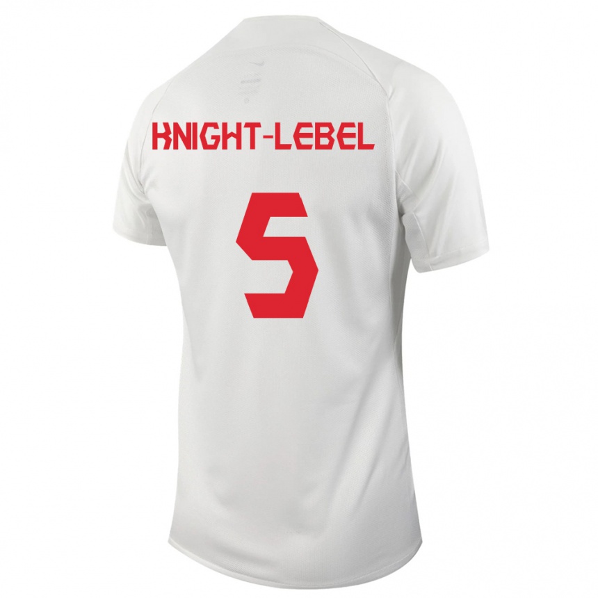 Herren Fußball Kanadische Jamie Knight Lebel #5 Weiß Auswärtstrikot Trikot 24-26 T-Shirt Luxemburg