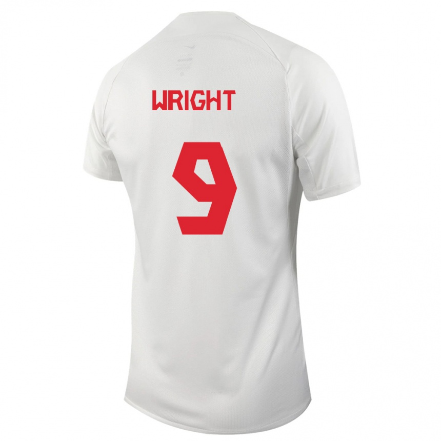 Herren Fußball Kanadische Lowell Wright #9 Weiß Auswärtstrikot Trikot 24-26 T-Shirt Luxemburg