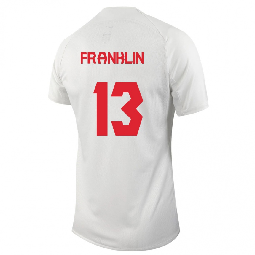Herren Fußball Kanadische Kobe Franklin #13 Weiß Auswärtstrikot Trikot 24-26 T-Shirt Luxemburg