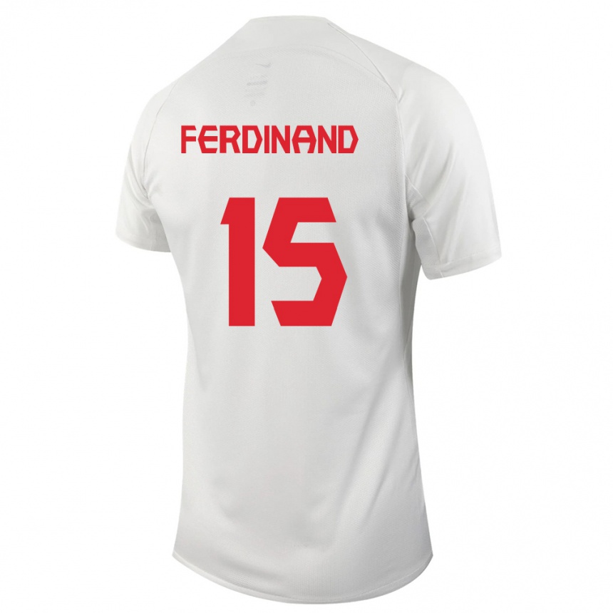 Herren Fußball Kanadische Keesean Ferdinand #15 Weiß Auswärtstrikot Trikot 24-26 T-Shirt Luxemburg