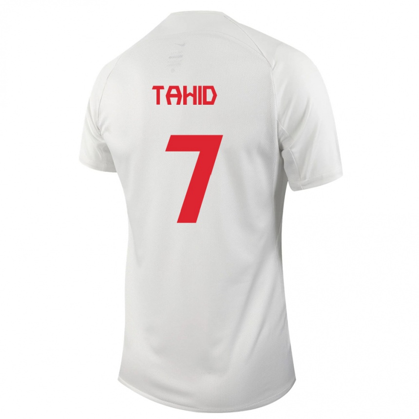 Herren Fußball Kanadische Taryck Tahid #7 Weiß Auswärtstrikot Trikot 24-26 T-Shirt Luxemburg