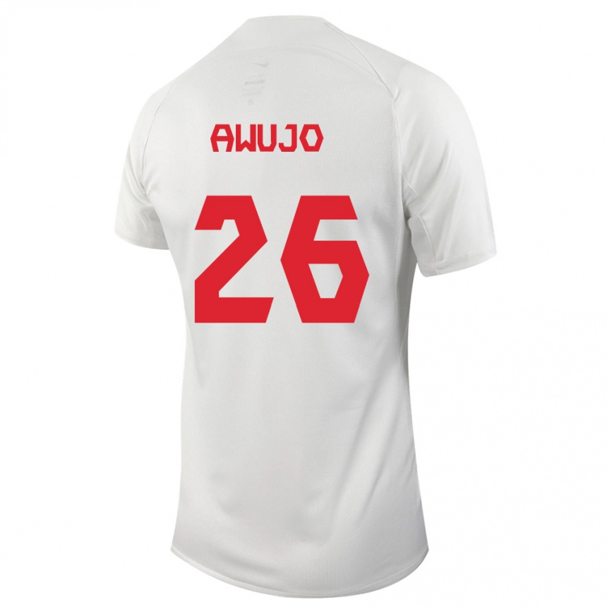 Herren Fußball Kanadische Simi Awujo #26 Weiß Auswärtstrikot Trikot 24-26 T-Shirt Luxemburg