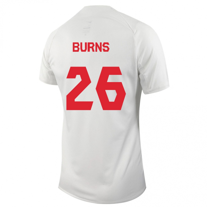 Herren Fußball Kanadische Zoe Burns #26 Weiß Auswärtstrikot Trikot 24-26 T-Shirt Luxemburg