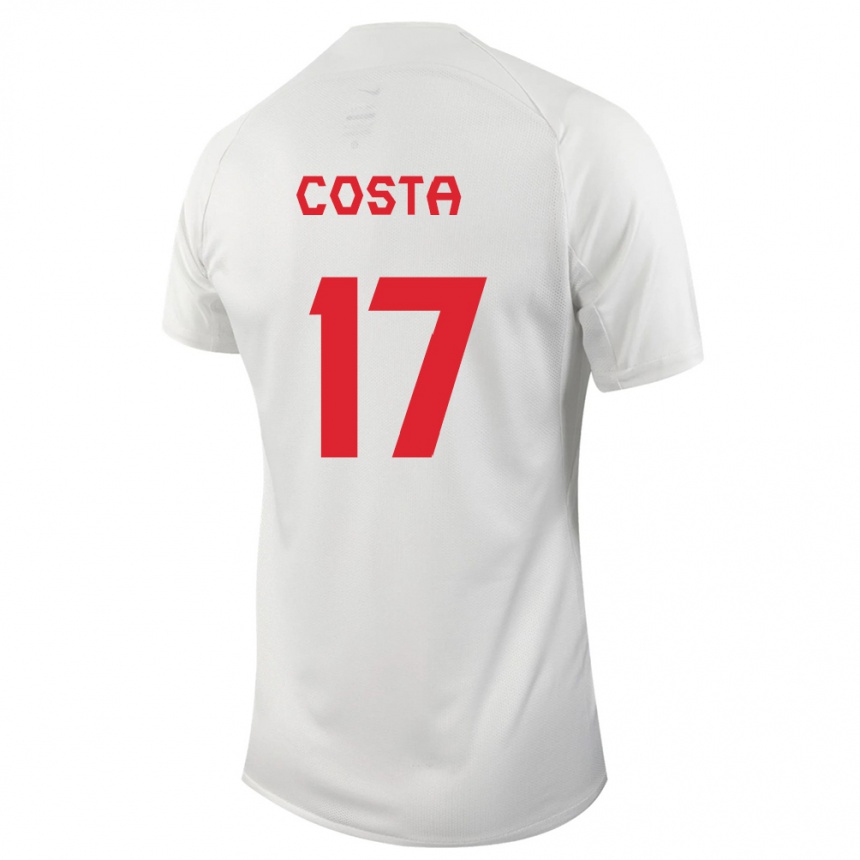 Herren Fußball Kanadische Jesse Costa #17 Weiß Auswärtstrikot Trikot 24-26 T-Shirt Luxemburg
