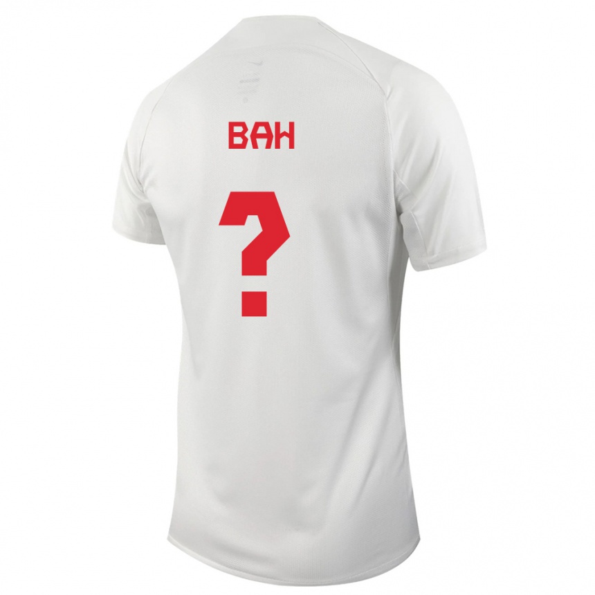 Herren Fußball Kanadische Elage Bah #0 Weiß Auswärtstrikot Trikot 24-26 T-Shirt Luxemburg