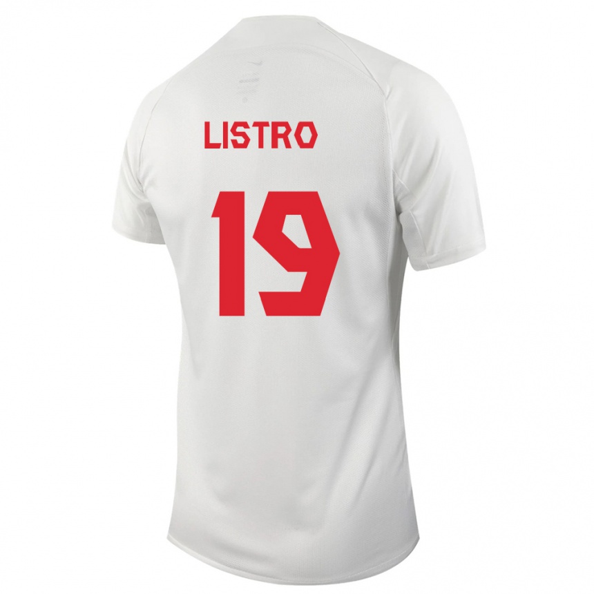 Herren Fußball Kanadische Jordyn Listro #19 Weiß Auswärtstrikot Trikot 24-26 T-Shirt Luxemburg