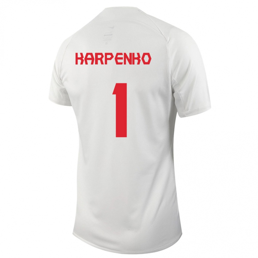 Herren Fußball Kanadische Anna Karpenko #1 Weiß Auswärtstrikot Trikot 24-26 T-Shirt Luxemburg